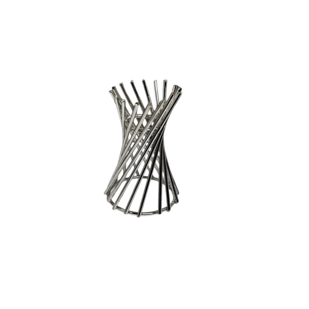 Modern Small Crystals Rocks Precious Gem Sphere Holder Stand - Silver